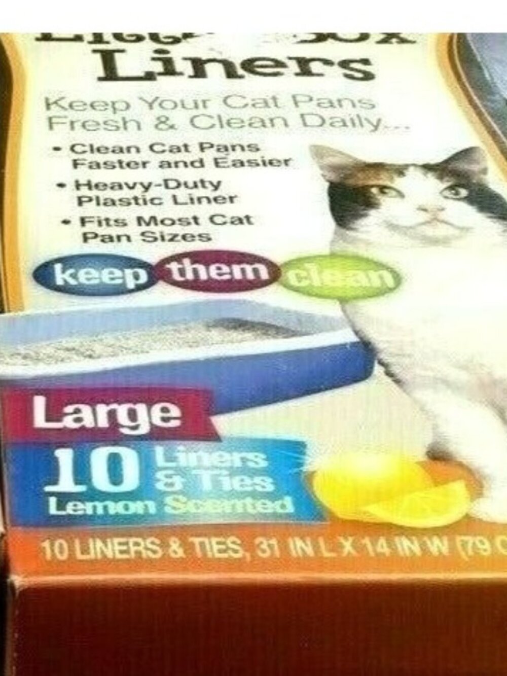 Cat Pals Litter Box Liners 10 Count 2 Packs Large 31" x 14" Lemon Scent Plastic - Picture 4 of 4